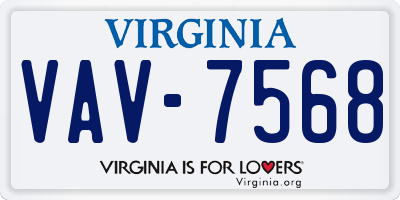 VA license plate VAV7568