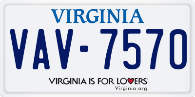 VA license plate VAV7570