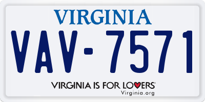 VA license plate VAV7571