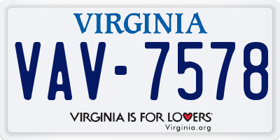 VA license plate VAV7578