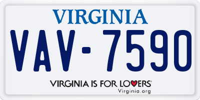 VA license plate VAV7590