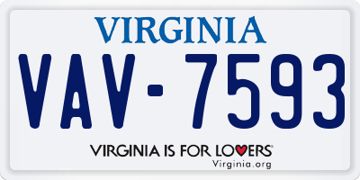 VA license plate VAV7593