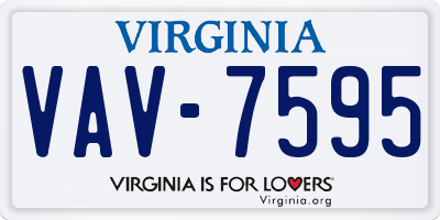 VA license plate VAV7595