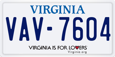 VA license plate VAV7604