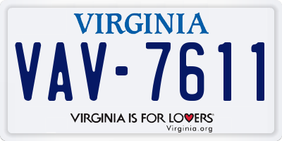 VA license plate VAV7611