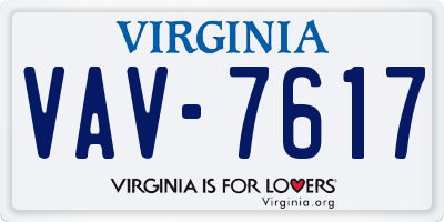 VA license plate VAV7617