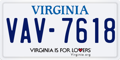 VA license plate VAV7618