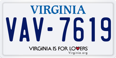 VA license plate VAV7619