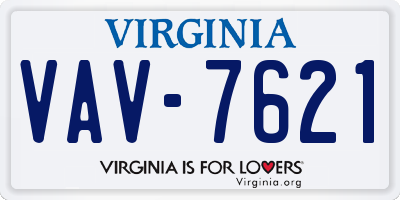 VA license plate VAV7621
