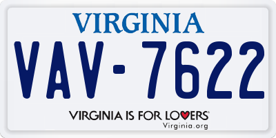 VA license plate VAV7622