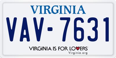 VA license plate VAV7631