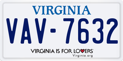 VA license plate VAV7632