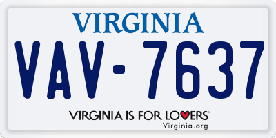 VA license plate VAV7637