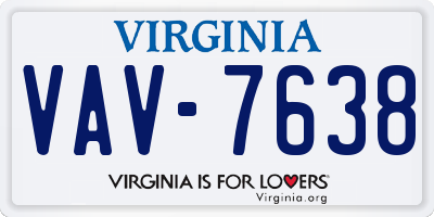 VA license plate VAV7638