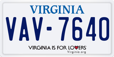 VA license plate VAV7640