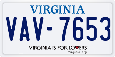 VA license plate VAV7653