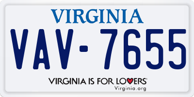 VA license plate VAV7655