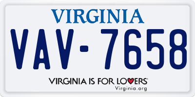 VA license plate VAV7658