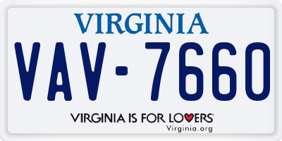 VA license plate VAV7660