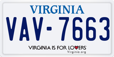 VA license plate VAV7663