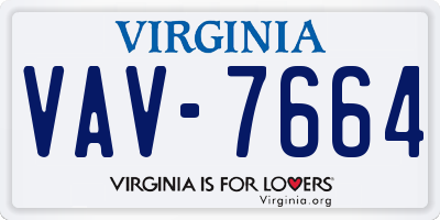 VA license plate VAV7664