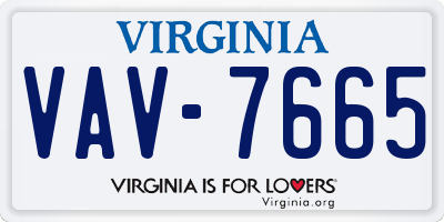 VA license plate VAV7665