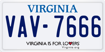 VA license plate VAV7666