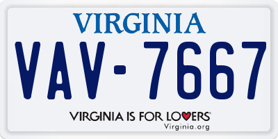 VA license plate VAV7667