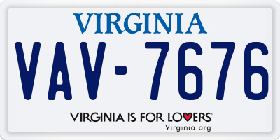 VA license plate VAV7676