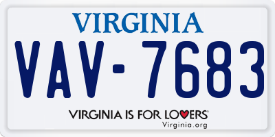 VA license plate VAV7683
