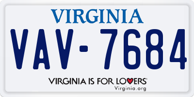 VA license plate VAV7684