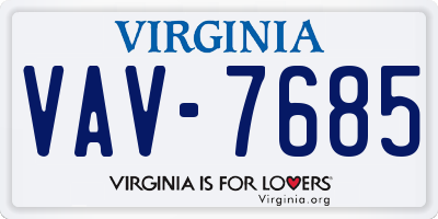 VA license plate VAV7685