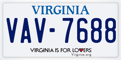 VA license plate VAV7688