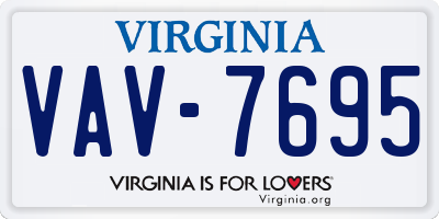 VA license plate VAV7695