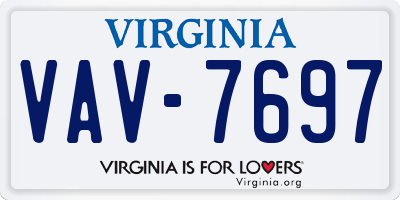VA license plate VAV7697