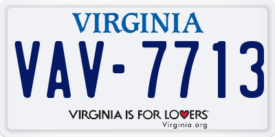 VA license plate VAV7713
