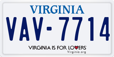 VA license plate VAV7714