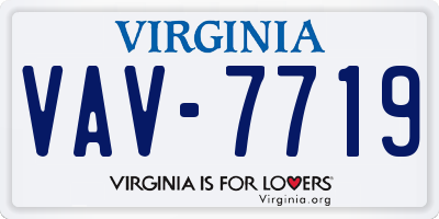 VA license plate VAV7719
