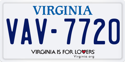 VA license plate VAV7720