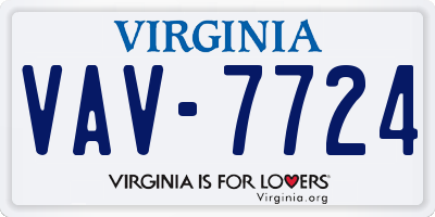 VA license plate VAV7724
