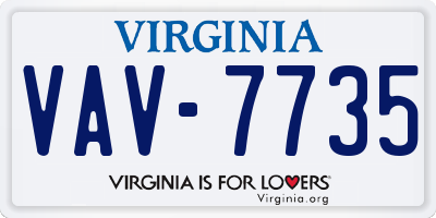 VA license plate VAV7735