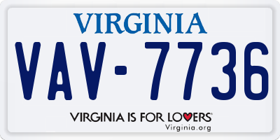 VA license plate VAV7736