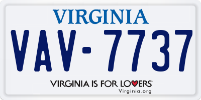 VA license plate VAV7737