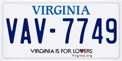 VA license plate VAV7749