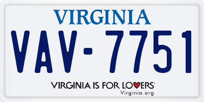 VA license plate VAV7751