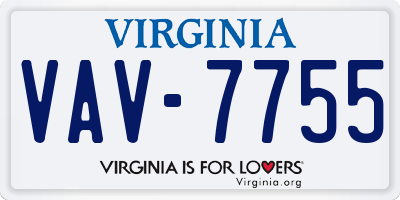 VA license plate VAV7755