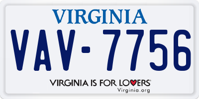 VA license plate VAV7756
