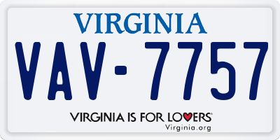 VA license plate VAV7757