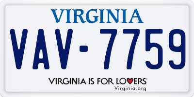 VA license plate VAV7759