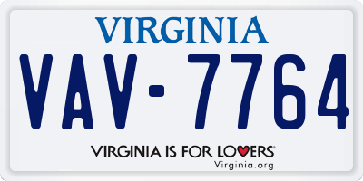 VA license plate VAV7764